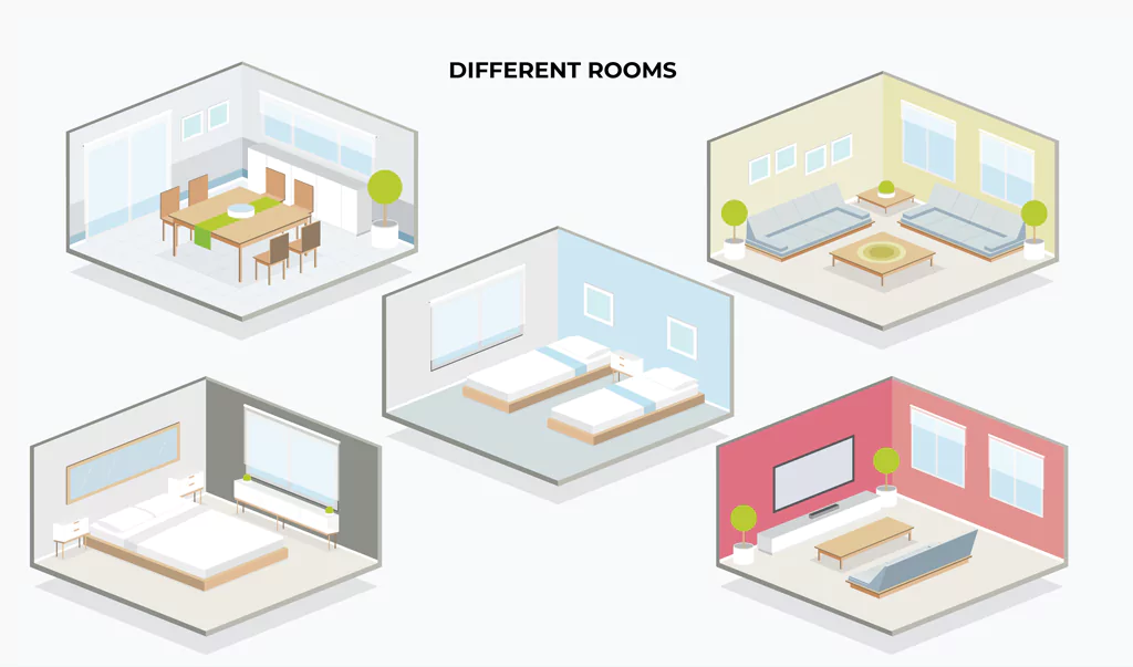 Different rooms