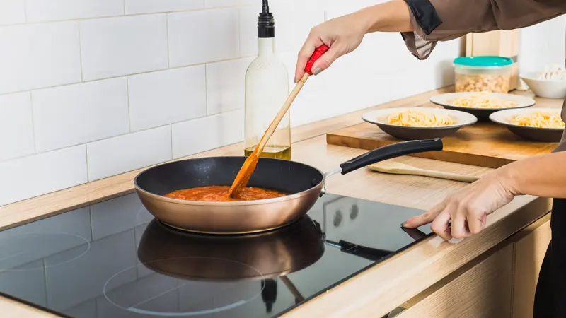 Cooking in a induction cooktop